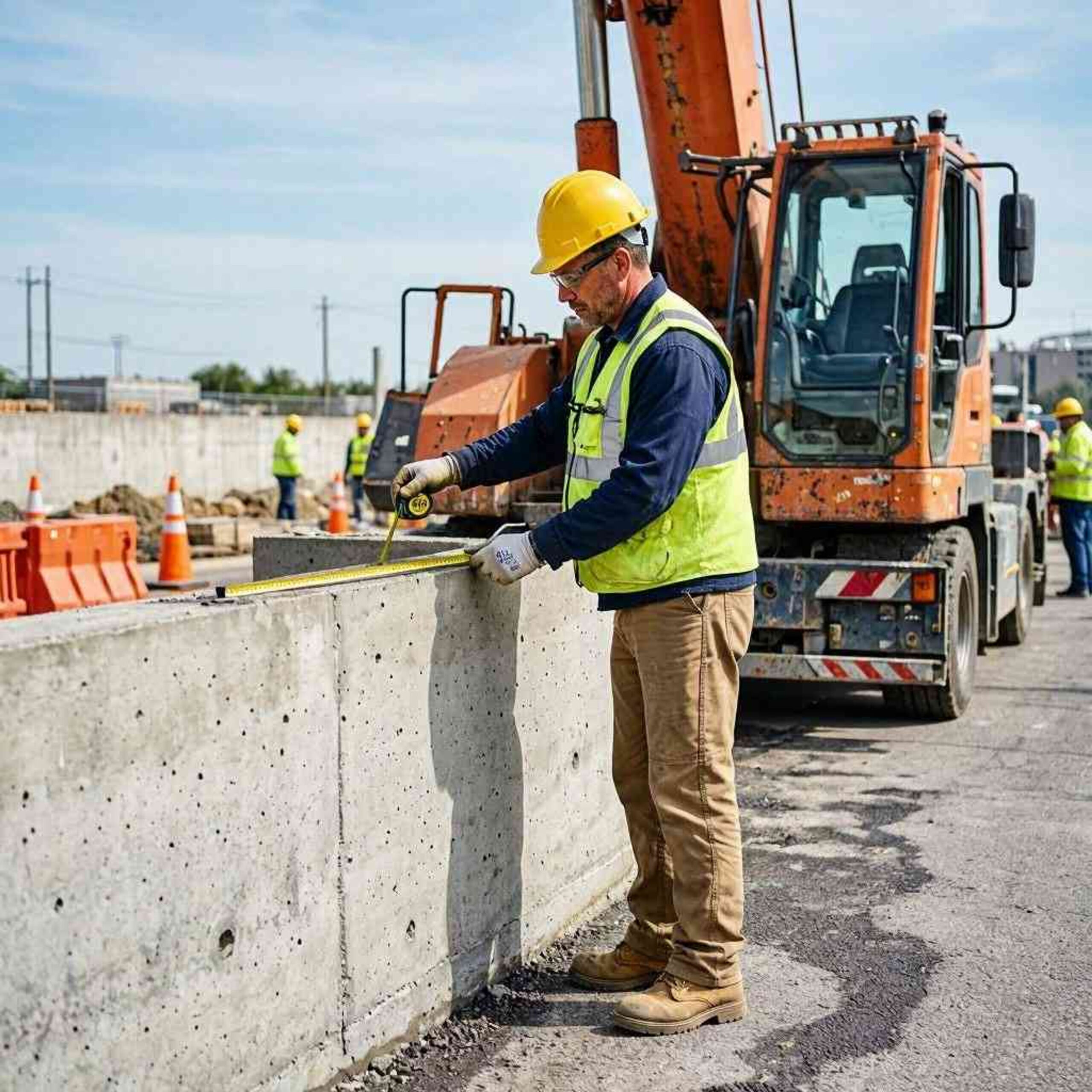 Maçon professionnel sur un chantier de construction